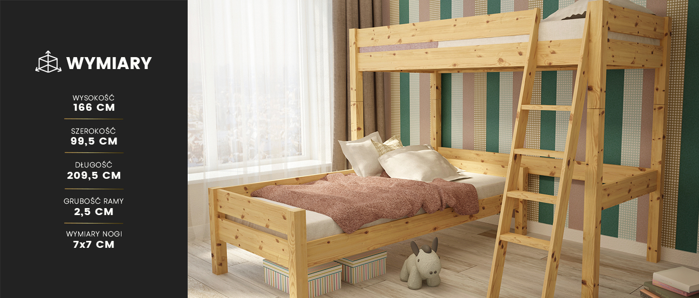 Łóżko piętrowe Loli Tartak Meble drewniane